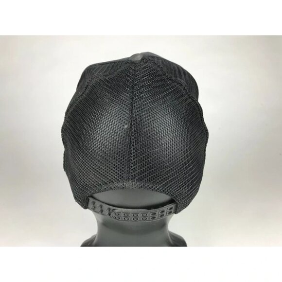 KC‎ Mens Black Embroidered Logo Peterbilit Fits All Trucker Cap Size One - Picture 2 of 6